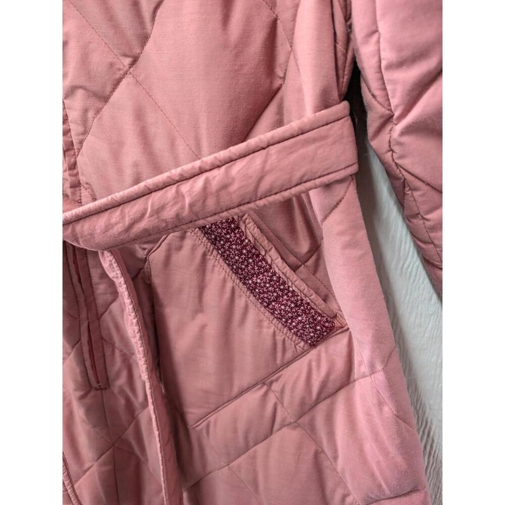Vintage Eddie Bauer Goose Down Insulated Quilted House Robe Belted Coat Medium - Picture 7 of 9